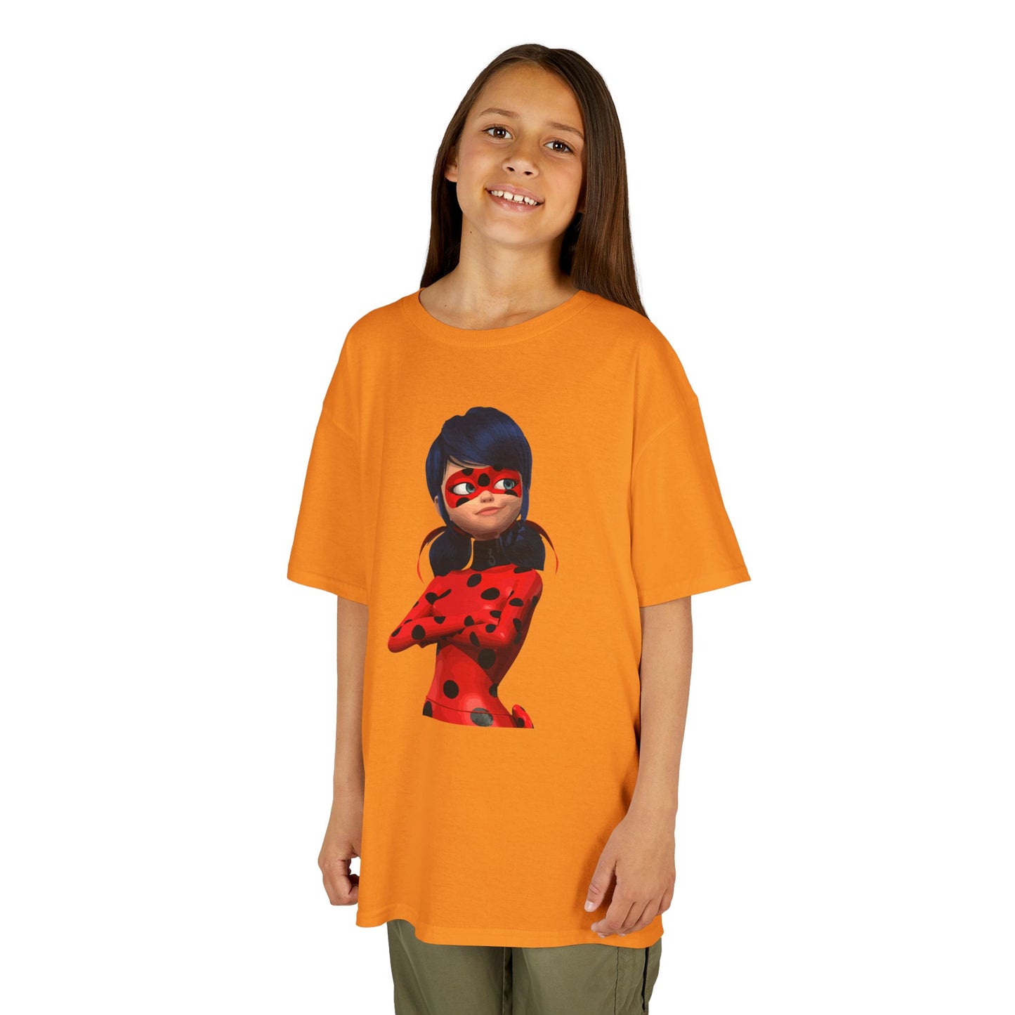 Cool Ladybug Superhero Kids Heavy Cotton Tee | Fun and Playful Design for Young Heroes