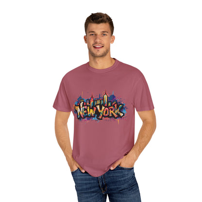 Colorful New York Graffiti T-Shirt, Streetwear Tee, City Vibe Shirt, Travel Souvenir Gift, Urban Fashion, Summer Outfit