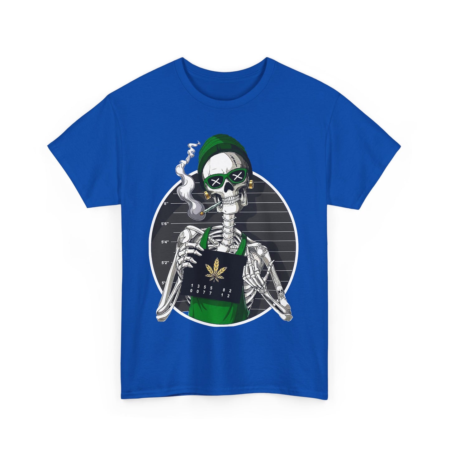 Edgy Skeleton Cannabis Tee | Unisex Heavy Cotton T-Shirt
