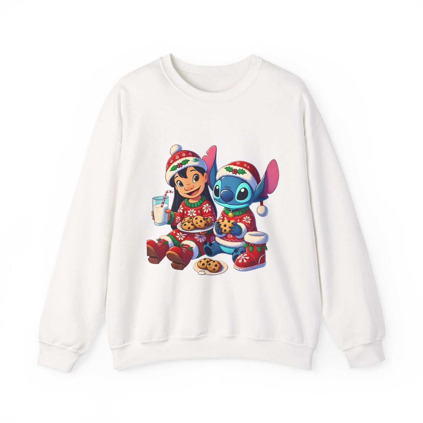 Holiday Character Sweatshirt — Cute Christmas Cookies & Milk Design