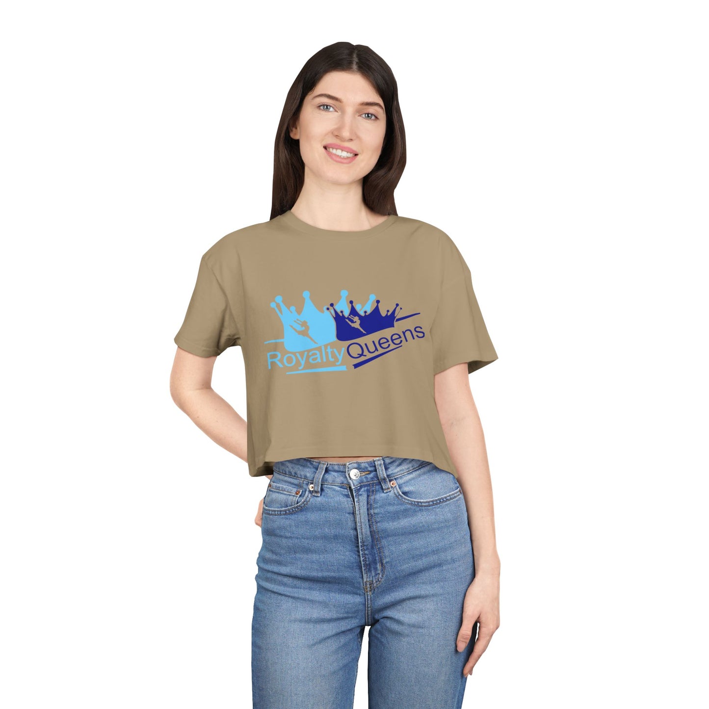 Royalty Queens Women’s Crop Tee | Trendy Graphic Tee, Casual Wear, Gift for Queens, Birthday Present, Summer Fashion