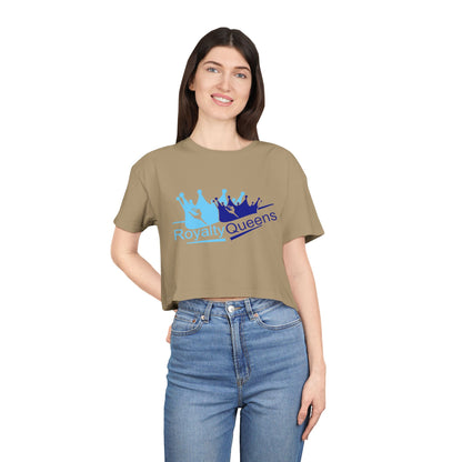Royalty Queens Women’s Crop Tee | Trendy Graphic Tee, Casual Wear, Gift for Queens, Birthday Present, Summer Fashion