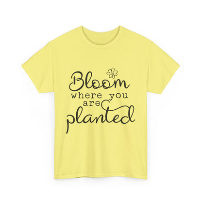 Inspirational Bloom Tee - Unisex Heavy Cotton T-Shirt for Growth Mindset