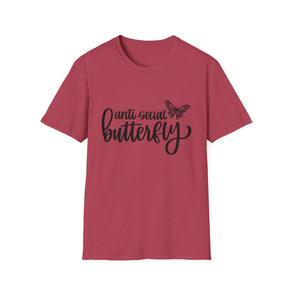 Anti-Social Butterfly Unisex Softstyle T-Shirt - Perfect for Introverts