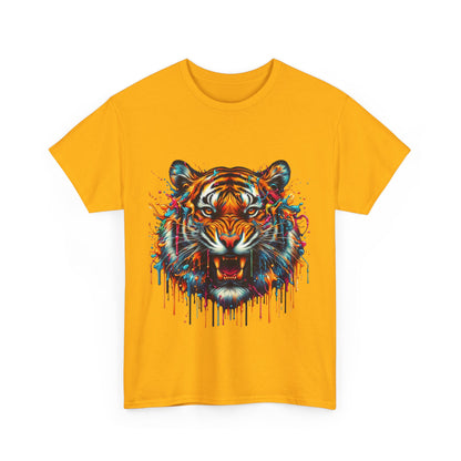 Fierce Tiger Unisex Heavy Cotton Tee - Vibrant Animal Graphic Shirt