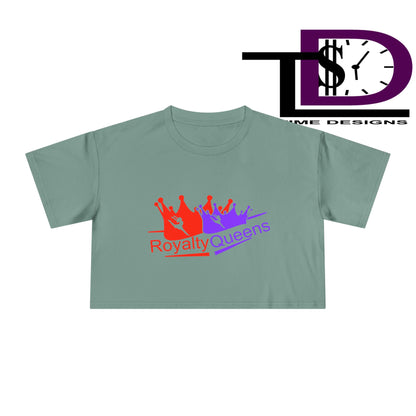 Royalty Queens Women's Crop Tee - Fun Summer Style, Casual Streetwear, Gift for Her, Festival Outfit, Vivid Crown Design