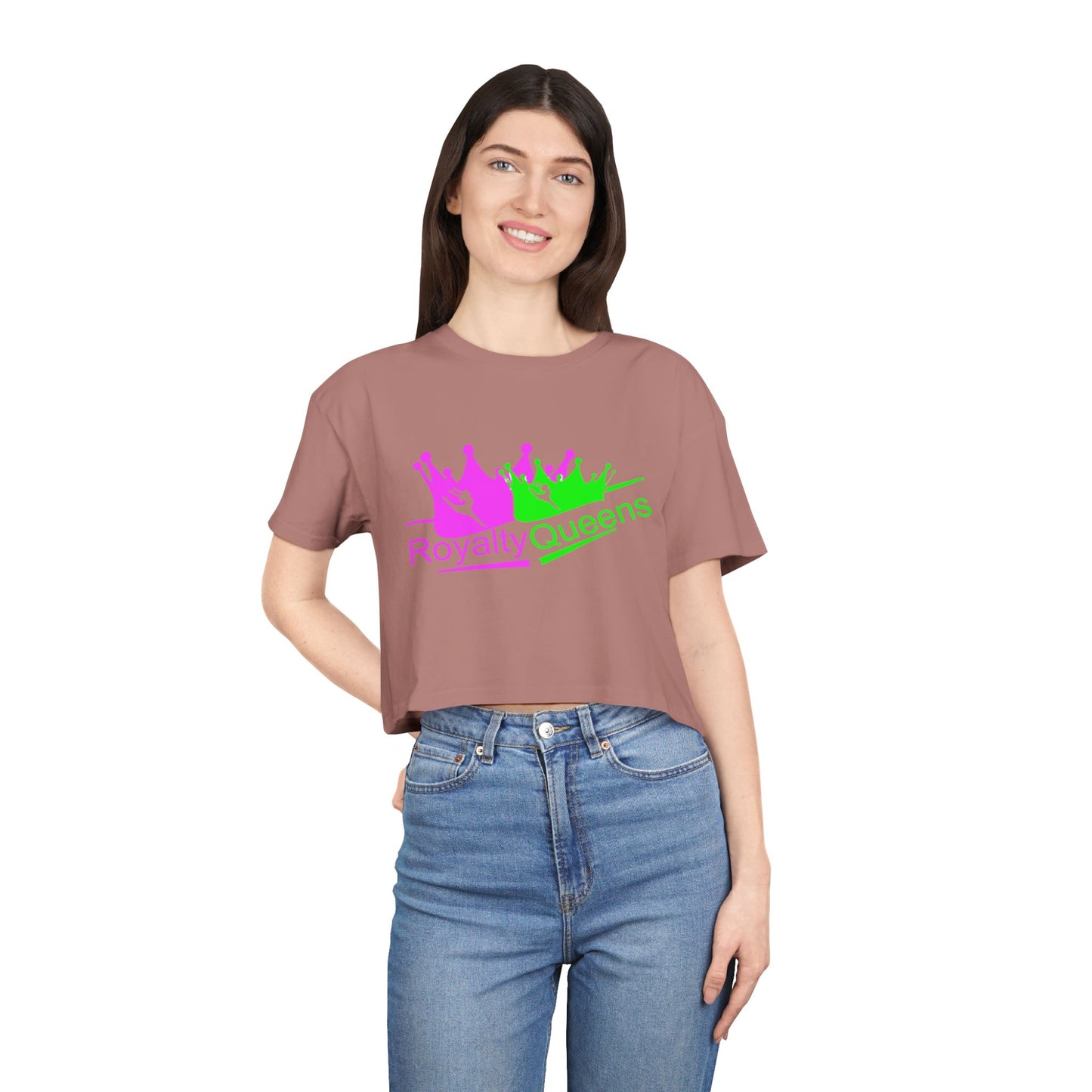 Royalty Queens Women's Crop Tee | Fun, Trendy Shirt for Celebrations, Gifts, Parties, Everyday Wear, Self-Expression