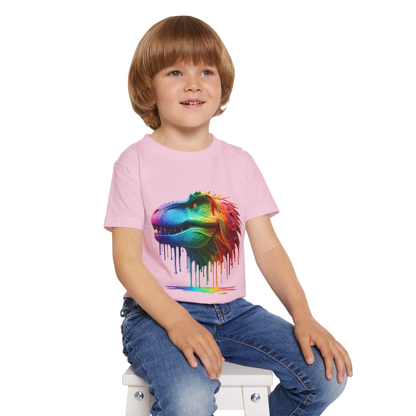 Rainbow T-Rex Toddler T-Shirt - Fun & Colorful Dino Tee for Kids