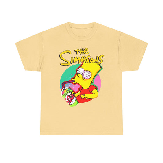 The Simpsons Bart Heavy Cotton Tee - Fun Unisex T-Shirt for Fans