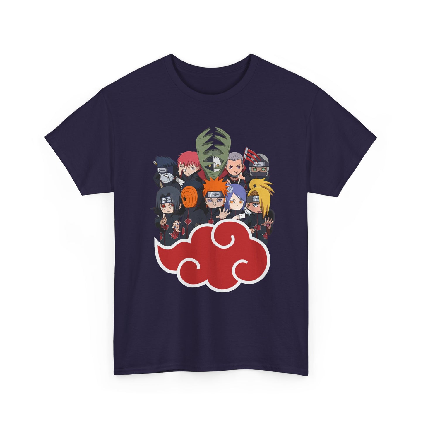 Anime-Inspired Unisex Heavy Cotton Tee - Naruto Characters Design