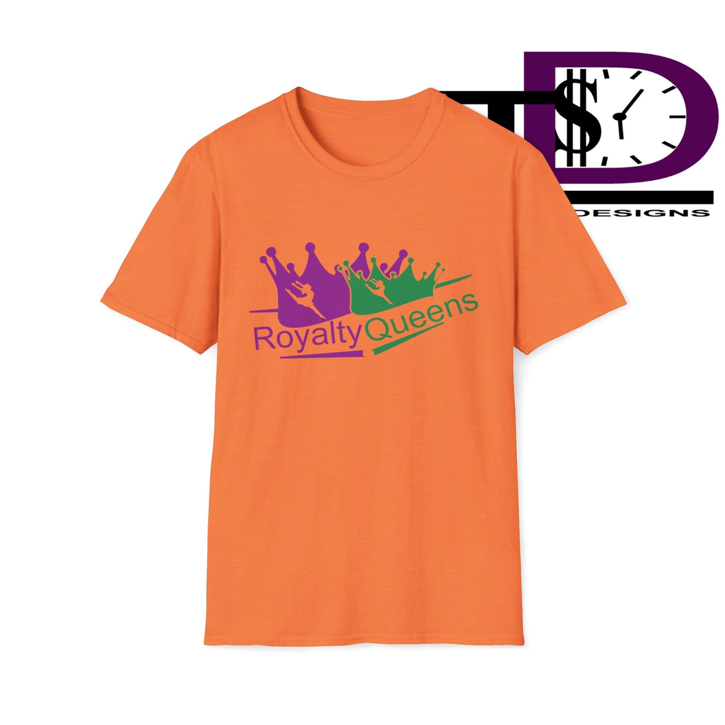 Royalty Queens T-Shirt, Unisex Softstyle Tee for Celebrations, Birthday Gifts, Empowerment Wear, Casual Fashion, Crown Design