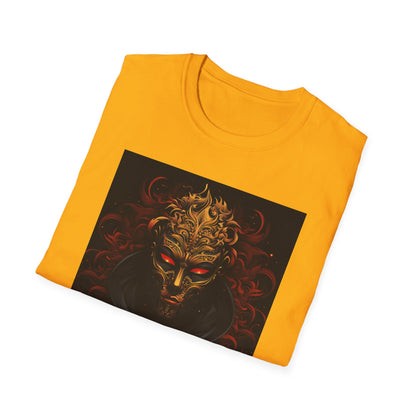 Bold Graphic Unisex Softstyle T-Shirt with Mask Design