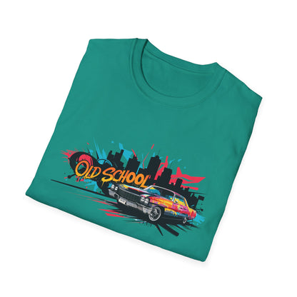 Retro Car Graphic Unisex Softstyle T-Shirt, Vintage Tee, Old School Shirt, Cool Graphic Tee, Gift for Car Lovers, Unisex T-Shirt