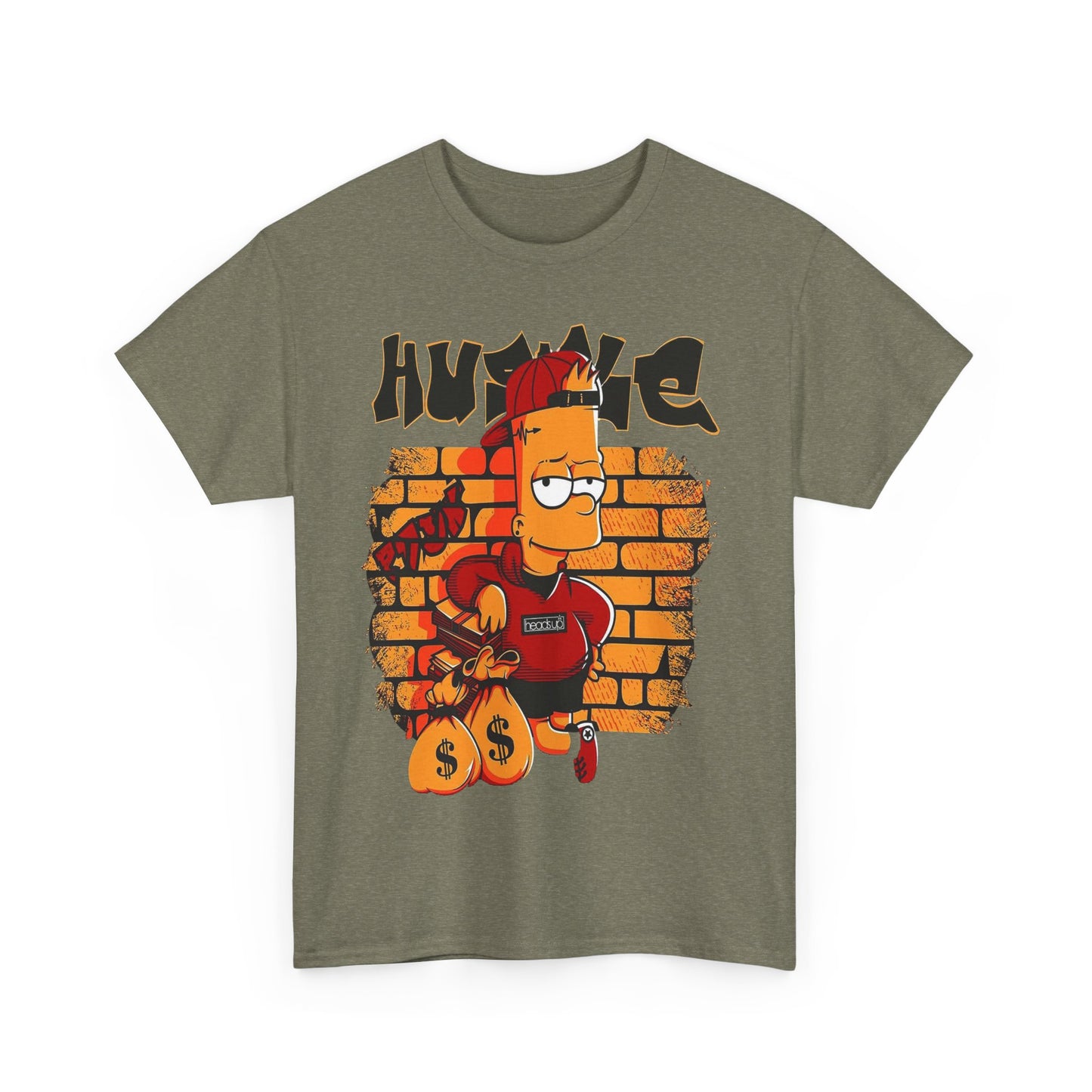 Hustle Graphic Tee - Unisex Heavy Cotton T-Shirt with Bart Design