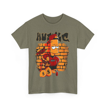 Hustle Graphic Tee - Unisex Heavy Cotton T-Shirt with Bart Design