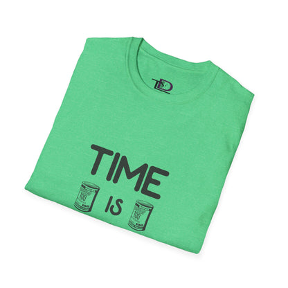 Inspirational Unisex Softstyle T-Shirt - "Time is Money" Statement Tee for Financial Motivators