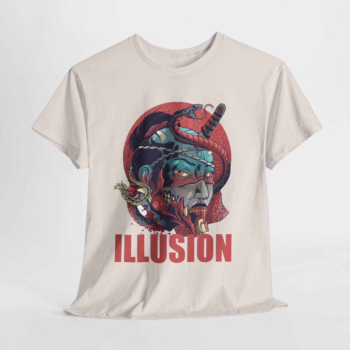 Artistic Unisex Heavy Cotton Tee - 'ILLUSION' Graphic Design