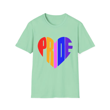 Pride Heart T-Shirt, LGBTQ Apparel, Unisex T-Shirt, Softstyle Tee, Gay Pride Shirt, Celebration Wear, Rainbow Love Tee