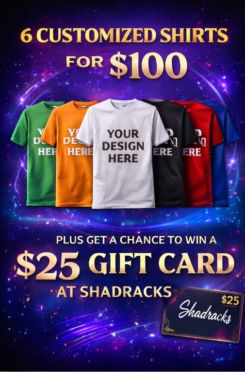 6 Customized Shirts for 100.00
