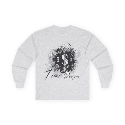 Stylish Unisex Long Sleeve Tee - Time Design with Dollar Sign