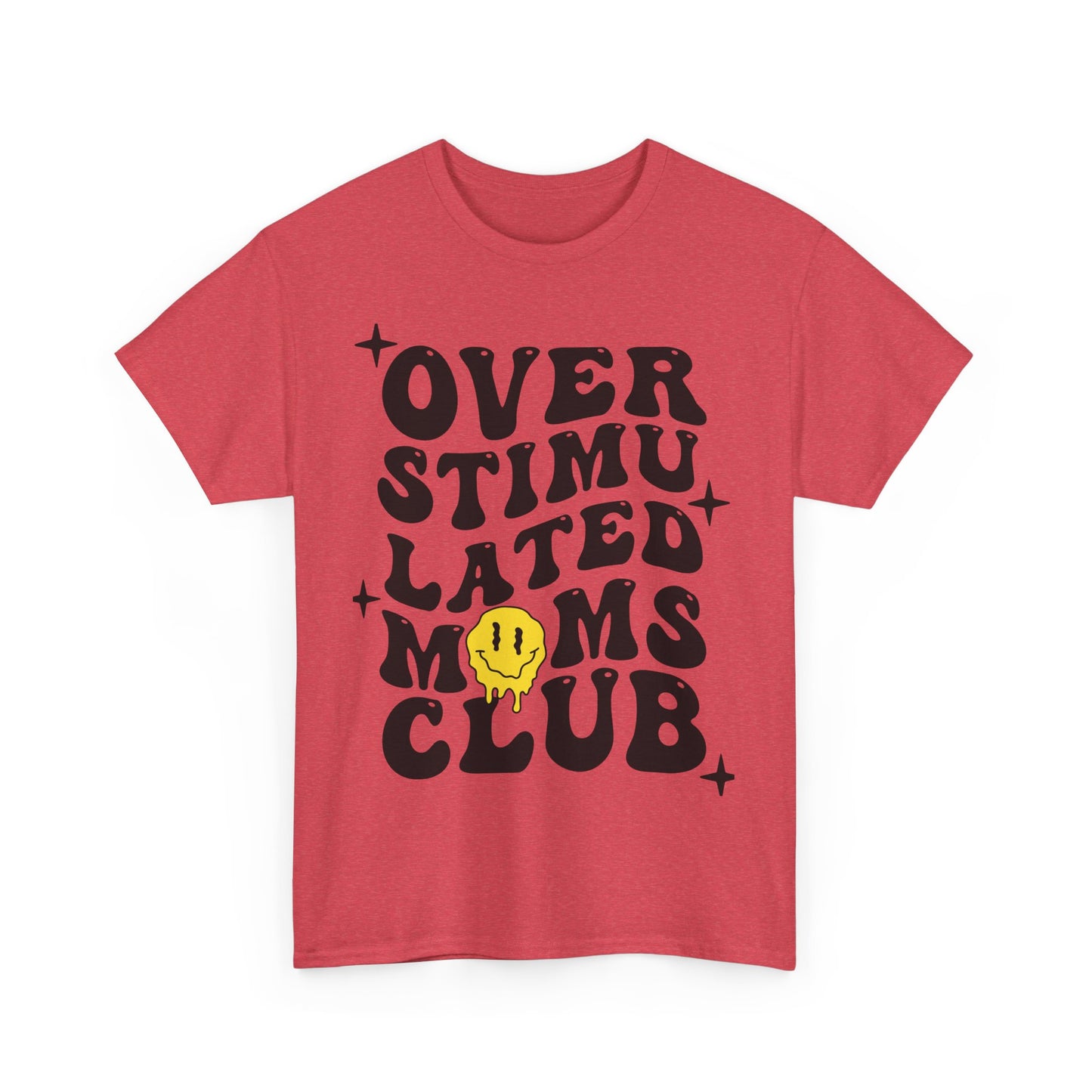 Overstimulated Moms Club Unisex Heavy Cotton Tee - Vibrant Orange T-Shirt for Busy Moms