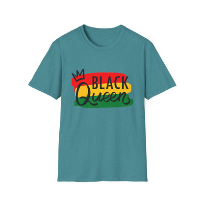 Black Queen Unisex Softstyle T-Shirt | Empowerment, Cultural Pride, Casual Wear, Gift for Her, Black History Month