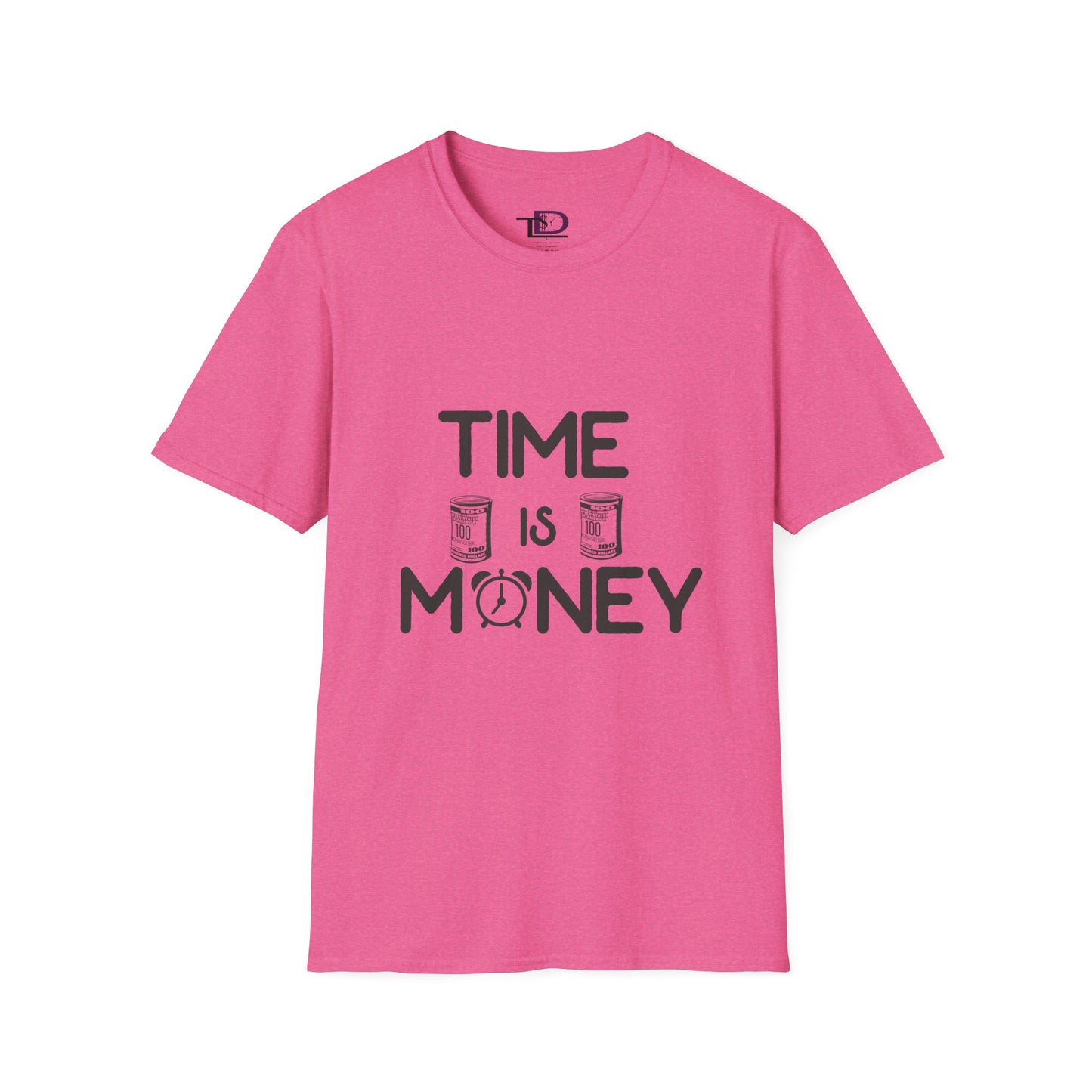 Inspirational Unisex Softstyle T-Shirt - "Time is Money" Statement Tee for Financial Motivators