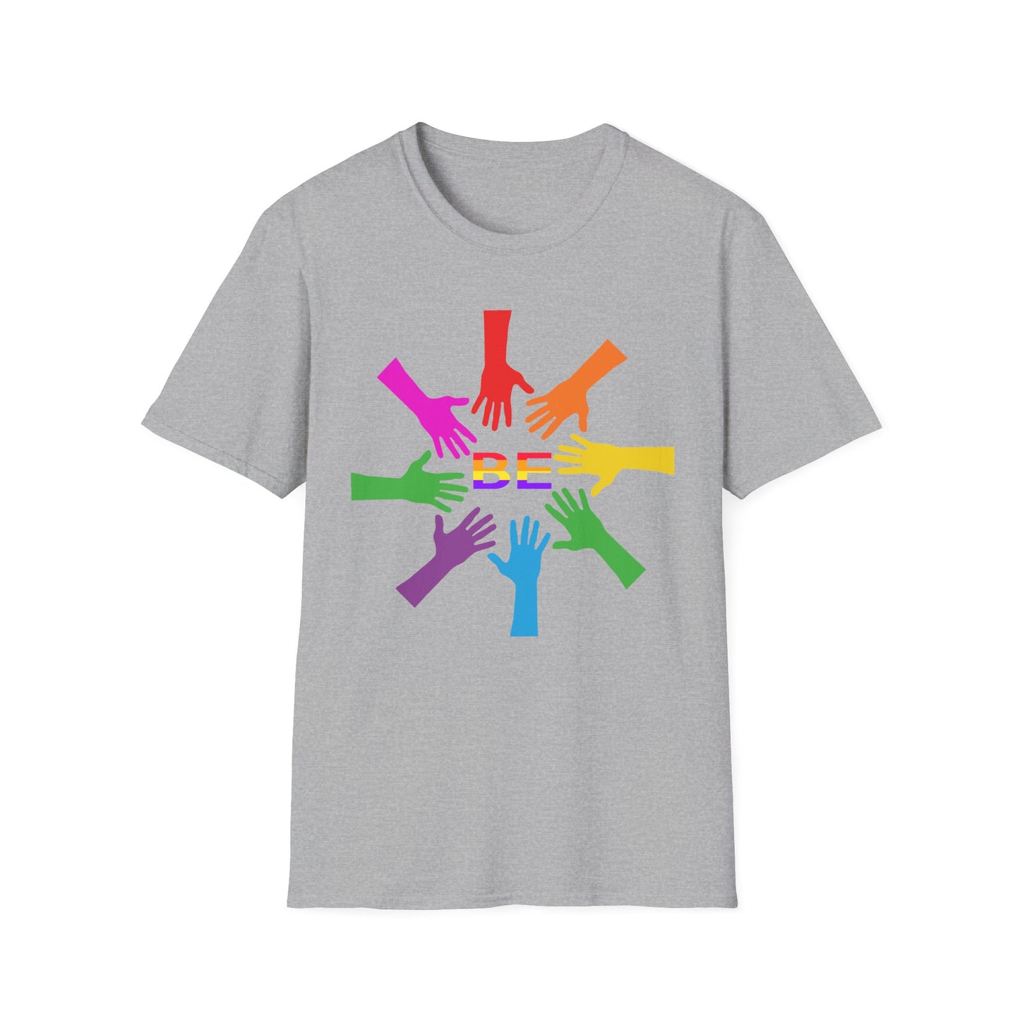 Rainbow Hands Unisex T-Shirt | Be Yourself, Inclusive Apparel, Pride Clothing, Gift for Friends, LGBTQ+ Pride