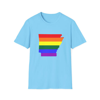 Pride Arkansas T-Shirt, Unisex Rainbow Tee, LGBTQ+ Apparel, Softstyle T-Shirt, Equality Shirt, Gift for Pride Month