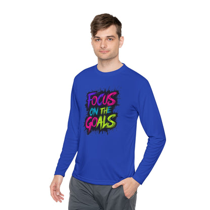 Unisex Long Sleeve Tee - "Focus on the Goals" Motivational Shirt, Fitness Apparel, Activewear, Gift for Athletes, Casual Wear