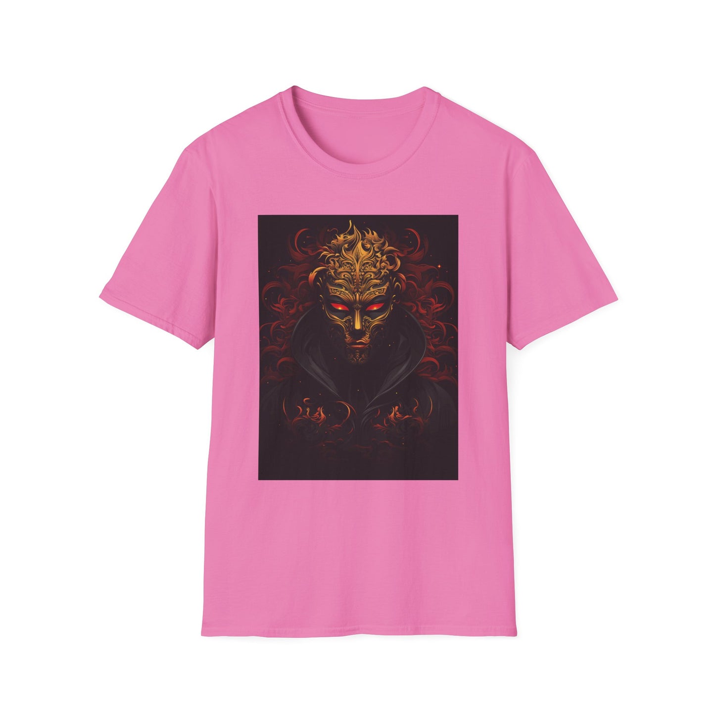 Bold Graphic Unisex Softstyle T-Shirt with Mask Design