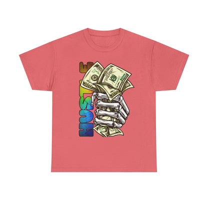 Unisex Heavy Cotton Tee - 'Hustle' Graphic Tee with Money Design