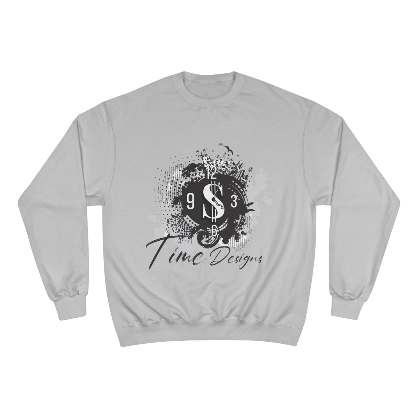 Stylish Graphic Champion Sweatshirt with Time Designs