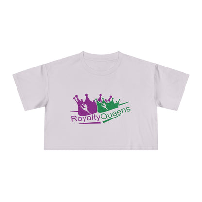 Royalty Queens Women's Crop Tee, Fun Party Top, Stylish Streetwear, Gift for Her, Casual Summer Wear, Trendy Graphic Tee