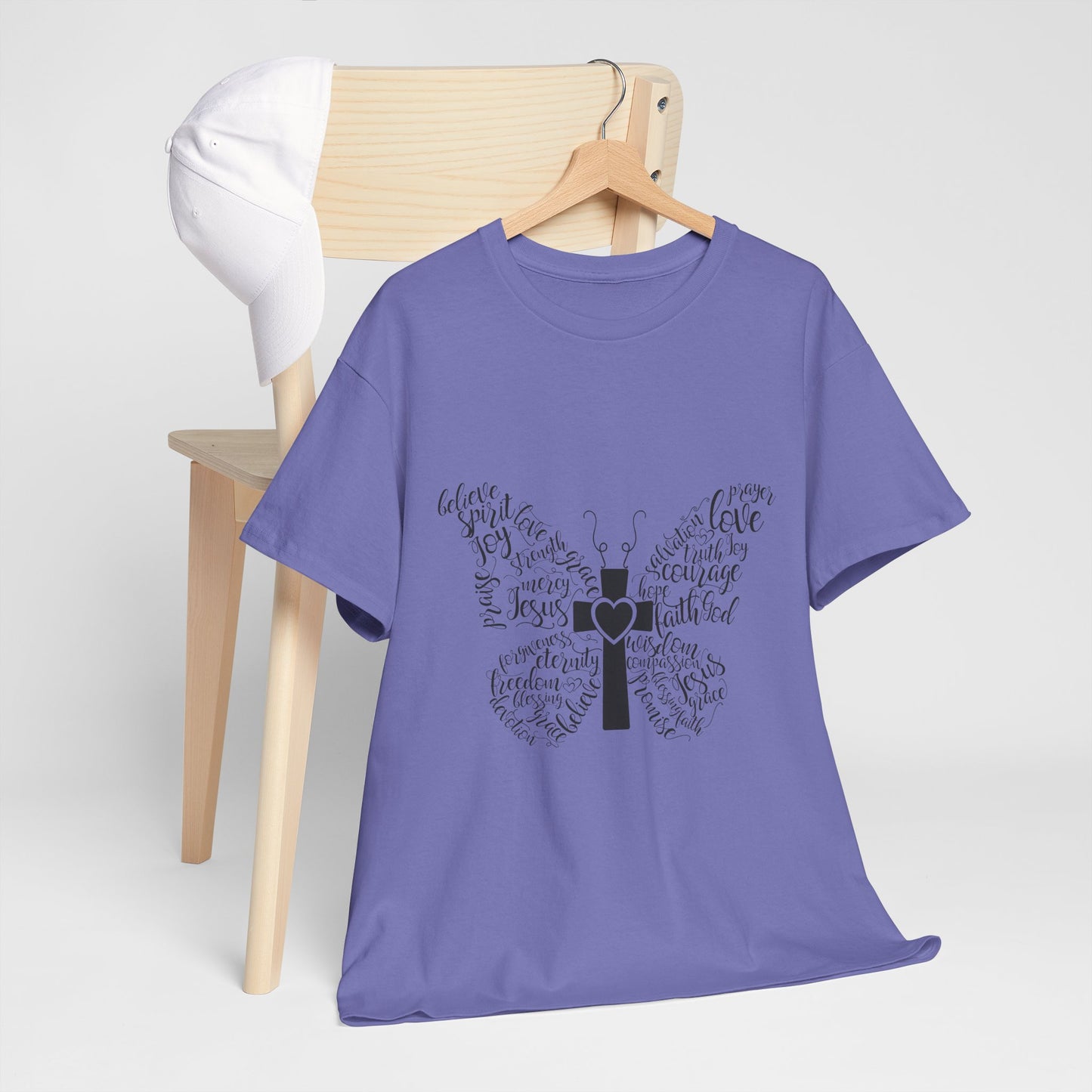Inspirational Butterfly Unisex Heavy Cotton Tee - Love and Hope Design
