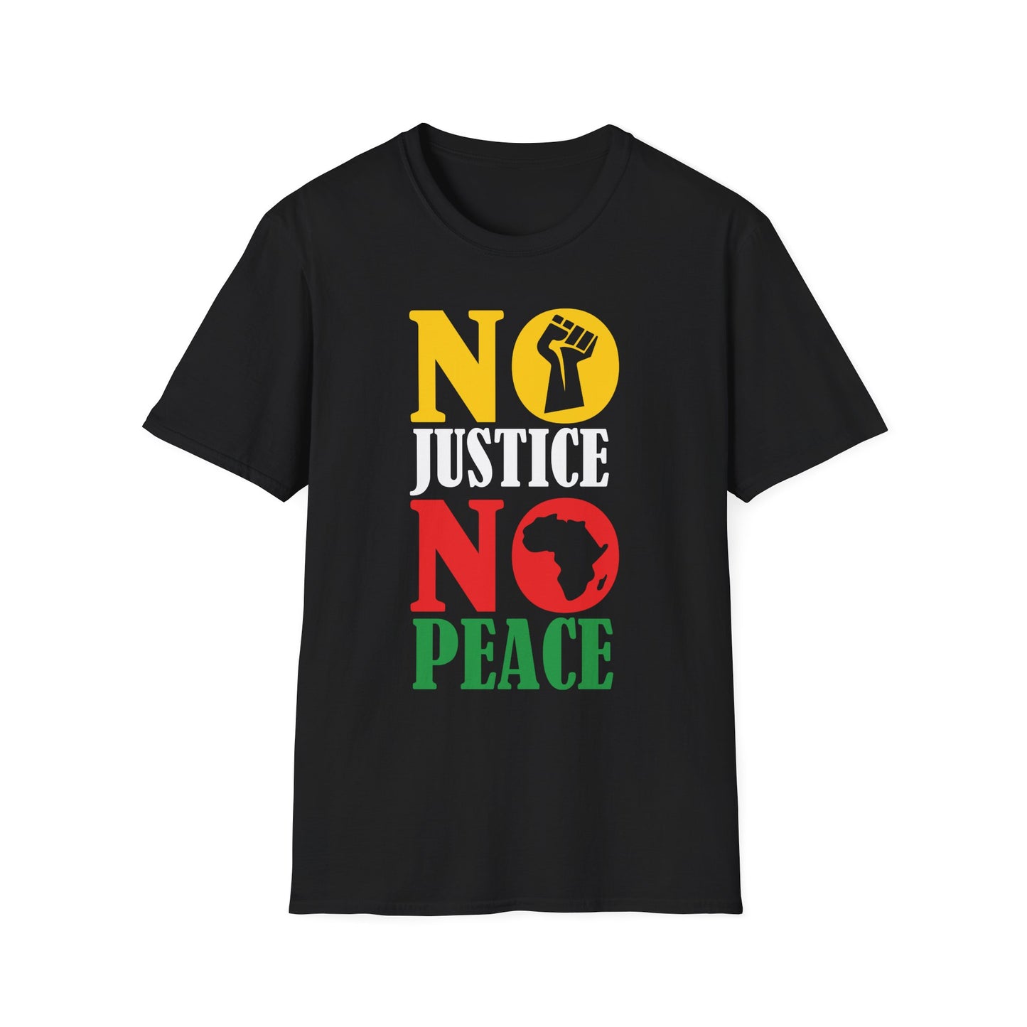 Justice No Peace T-Shirt | Unisex Softstyle Tee | Activism Apparel | Social Justice Gift | Orange Protest Shirt | Statement Tee