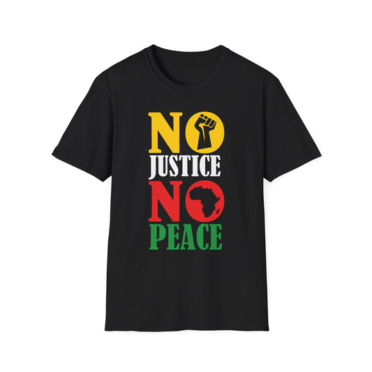 Justice No Peace T-Shirt | Unisex Softstyle Tee | Activism Apparel | Social Justice Gift | Orange Protest Shirt | Statement Tee