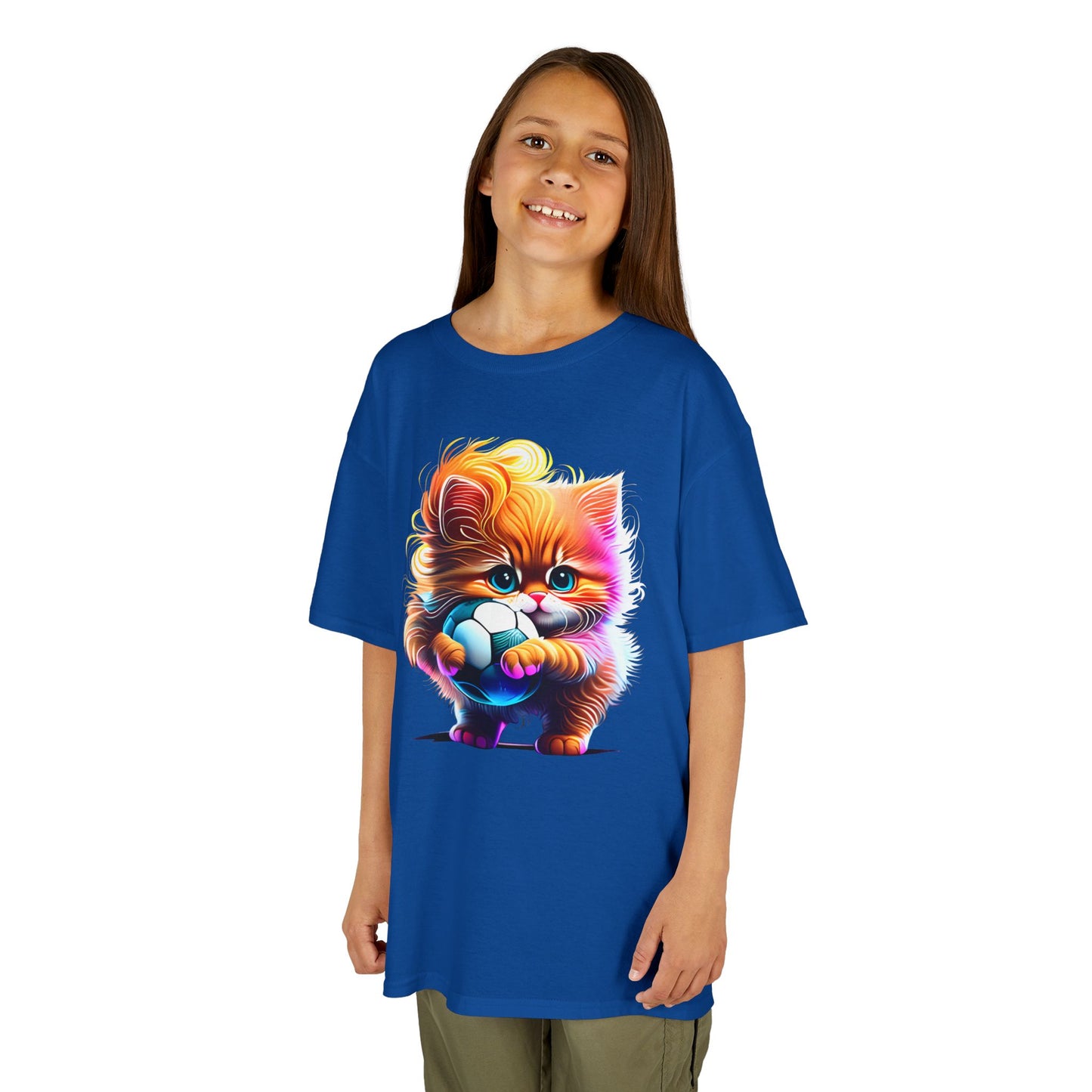 Colorful Kitten Kids Tee - Fun, Playful Cotton T-Shirt for Cat Lovers