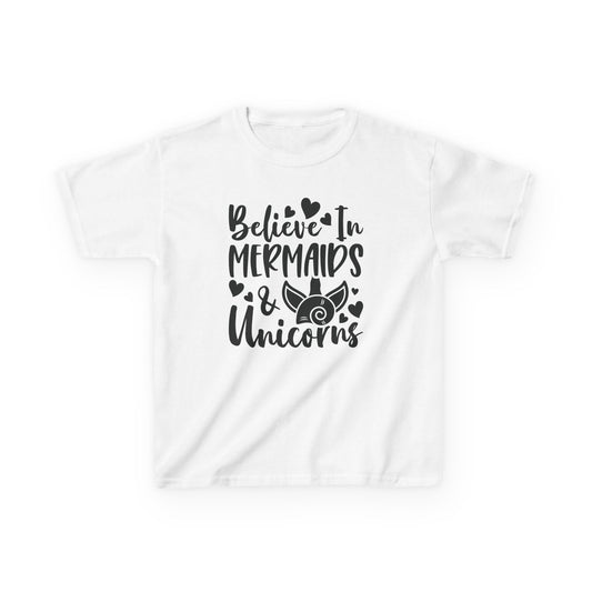 Kids Heavy Cotton™ Tee - Believe in Mermaids & Unicorns T-Shirt