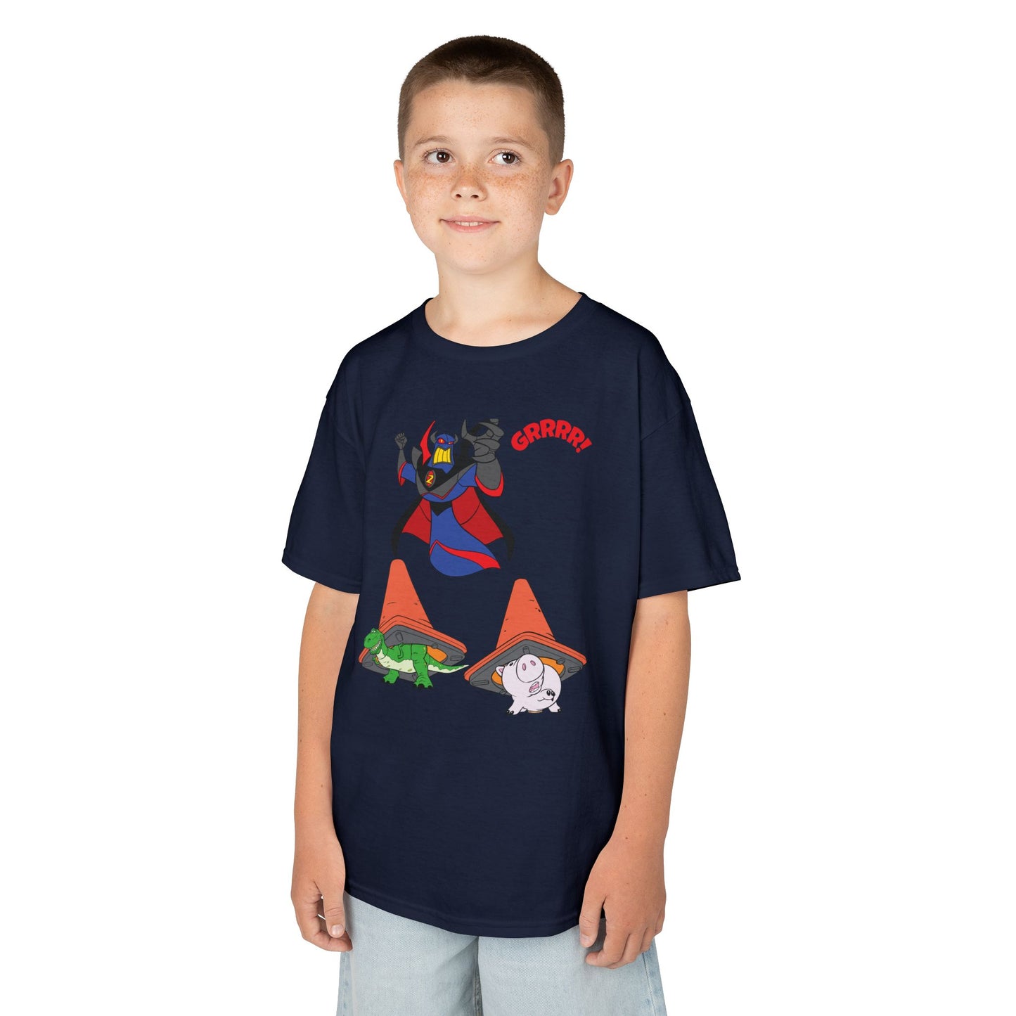 Kids Cartoon Battle Tee - Fun & Unique Grrr! Design