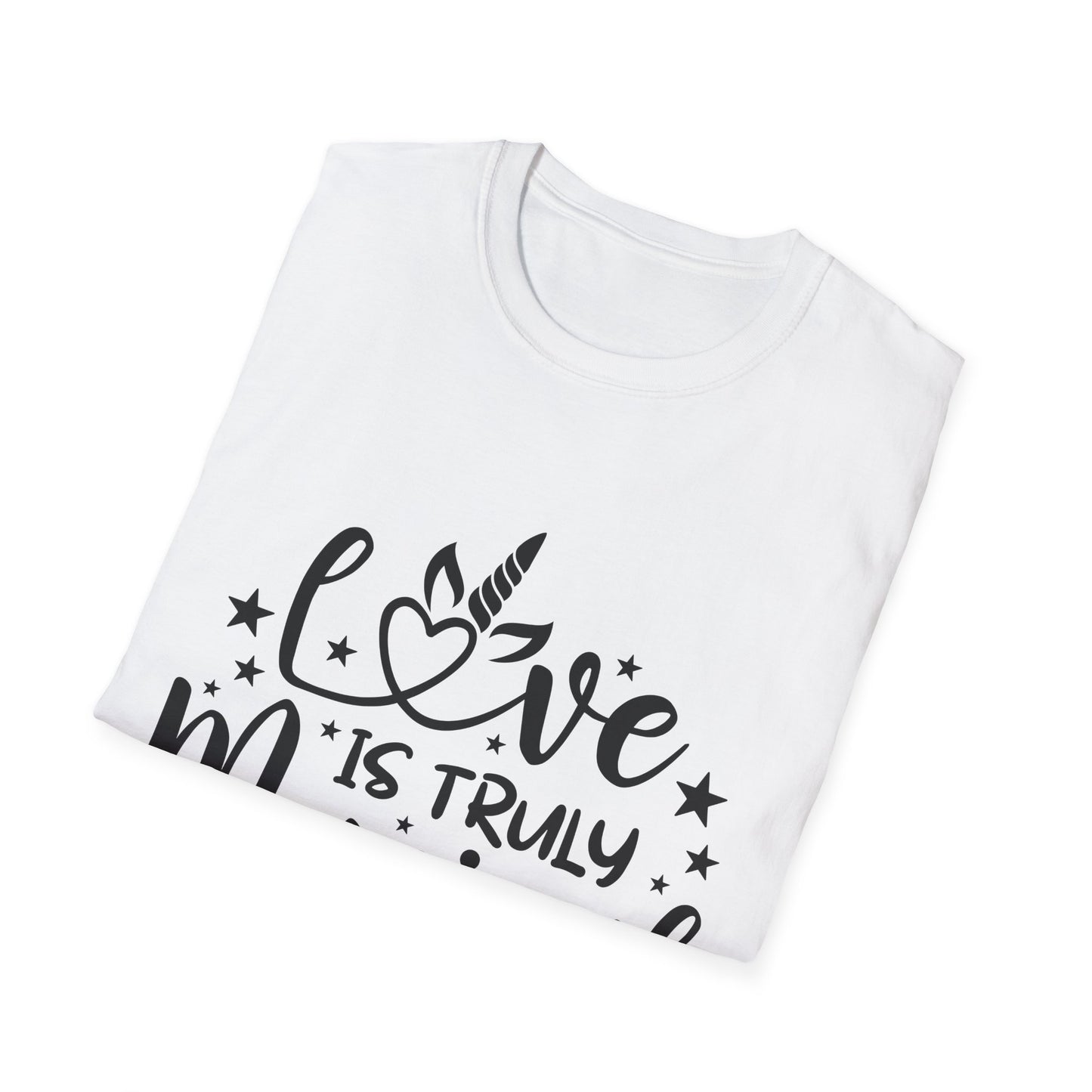 Love is Truly Magical Unisex Softstyle T-Shirt - Cute Gift for Couples and Celebrations
