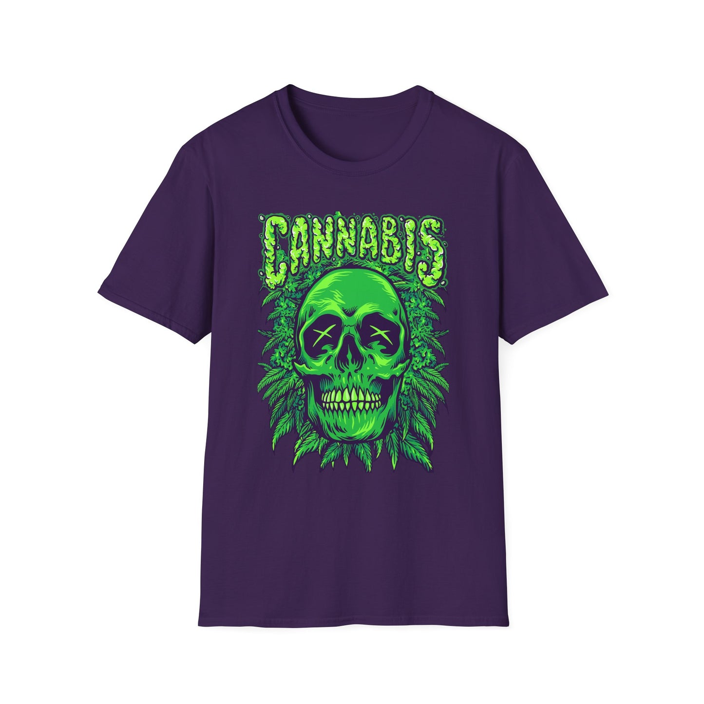 Green Skull Cannabis Unisex T-Shirt – Perfect for Stoner Culture and Everyday Wear