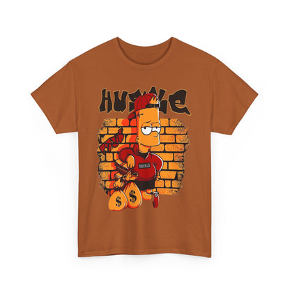 Hustle Graphic Tee - Unisex Heavy Cotton T-Shirt with Bart Design