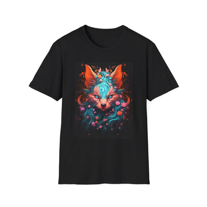 Vibrant Fox Floral Unisex Softstyle T-Shirt