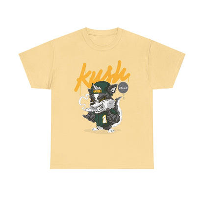 Street Style Unisex Heavy Cotton Tee - 'Kush Ville' Graphic Design