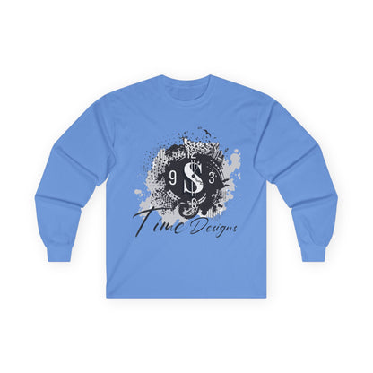 Stylish Unisex Long Sleeve Tee - Time Design with Dollar Sign