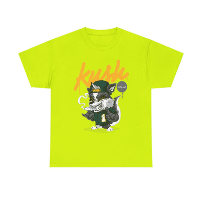 Street Style Unisex Heavy Cotton Tee - 'Kush Ville' Graphic Design