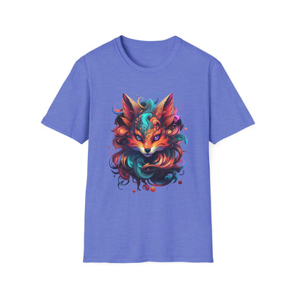 Colorful Fox Illustration Unisex T-Shirt - Vibrant Art Tee