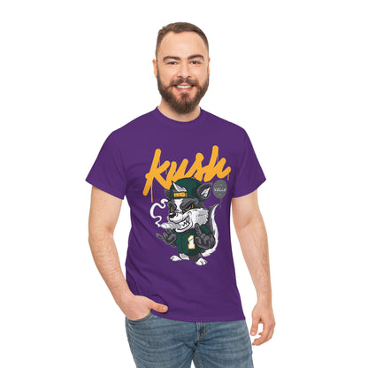 Street Style Unisex Heavy Cotton Tee - 'Kush Ville' Graphic Design