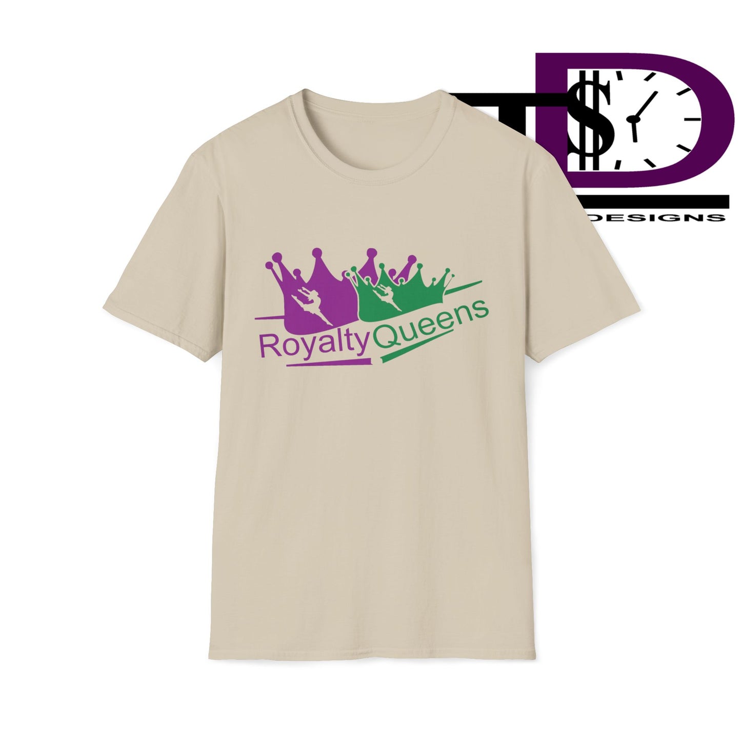 Royalty Queens T-Shirt, Unisex Softstyle Tee for Celebrations, Birthday Gifts, Empowerment Wear, Casual Fashion, Crown Design